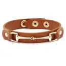 Vegan Leather Bracelet - Brown and Gold